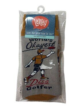 Lavley World's Okayest Disc Golfer Adult Noveley Crew Socks OS